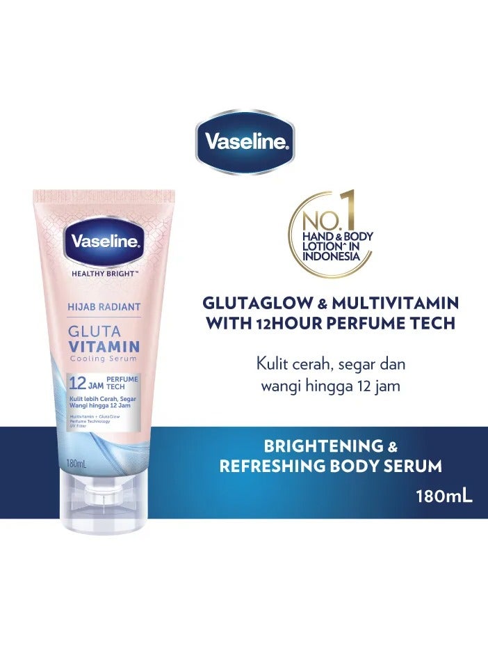 Vaseline Hijab Radiant - Gluta Vitamin Cooling Body Serum 180ml - Image 2