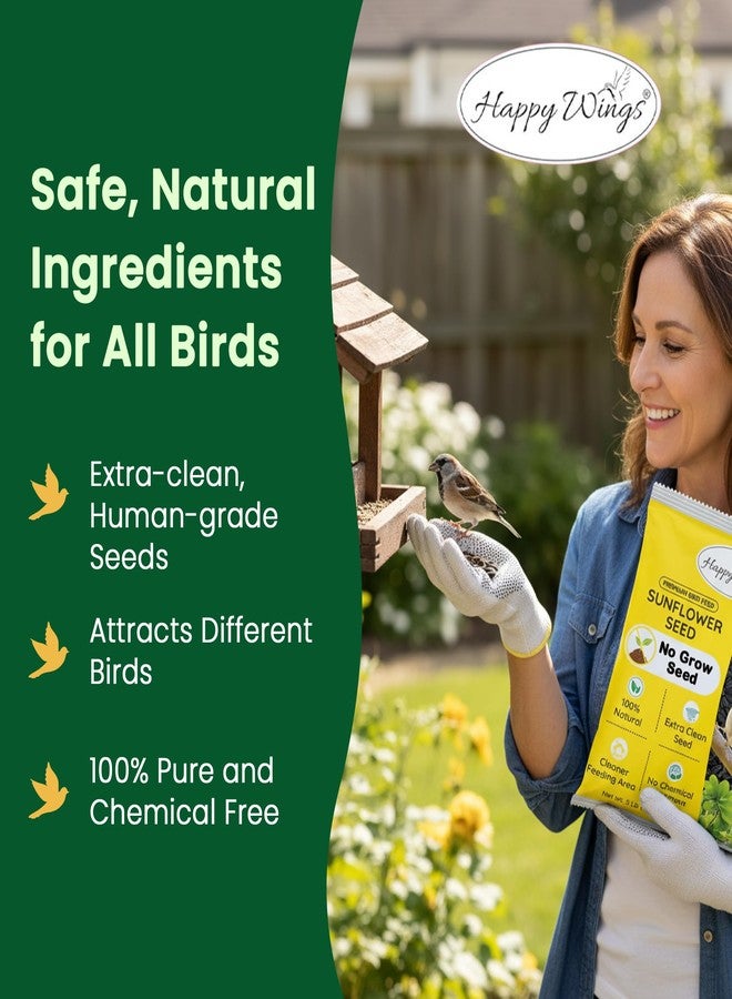 Happy Wings Black Oil Sunflower Bird Food, 5 Pounds | No Grow Seed | Bird Seed for Wild Birds - Image 5
