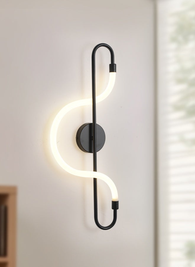 YATAI LIGHTING Modern LED Wall Light, 12W Minimalist Rectangular Wall Lamp with Switch Control, Dimmable 3000K-6000K Acrylic & Metal Sconce for Bedroom, Hallway, Dining Room, Mirror Side, Black, 60CM - Image 1