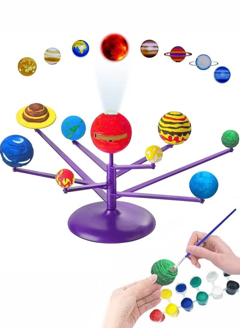 Solar System for Kids and Teens .Solar System Model with Planet Projector - DIY Educational Solar System Toys with Paint and Brushes-Astronomy Planets for Kids - Image 4