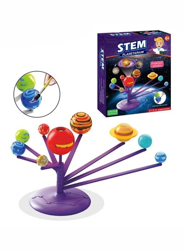 Solar System for Kids and Teens .Solar System Model with Planet Projector - DIY Educational Solar System Toys with Paint and Brushes-Astronomy Planets for Kids - Image 1