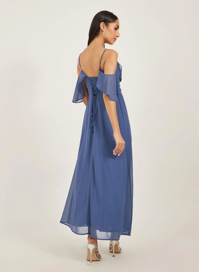 Take Two Chiffon Cold-Shoulder Dress