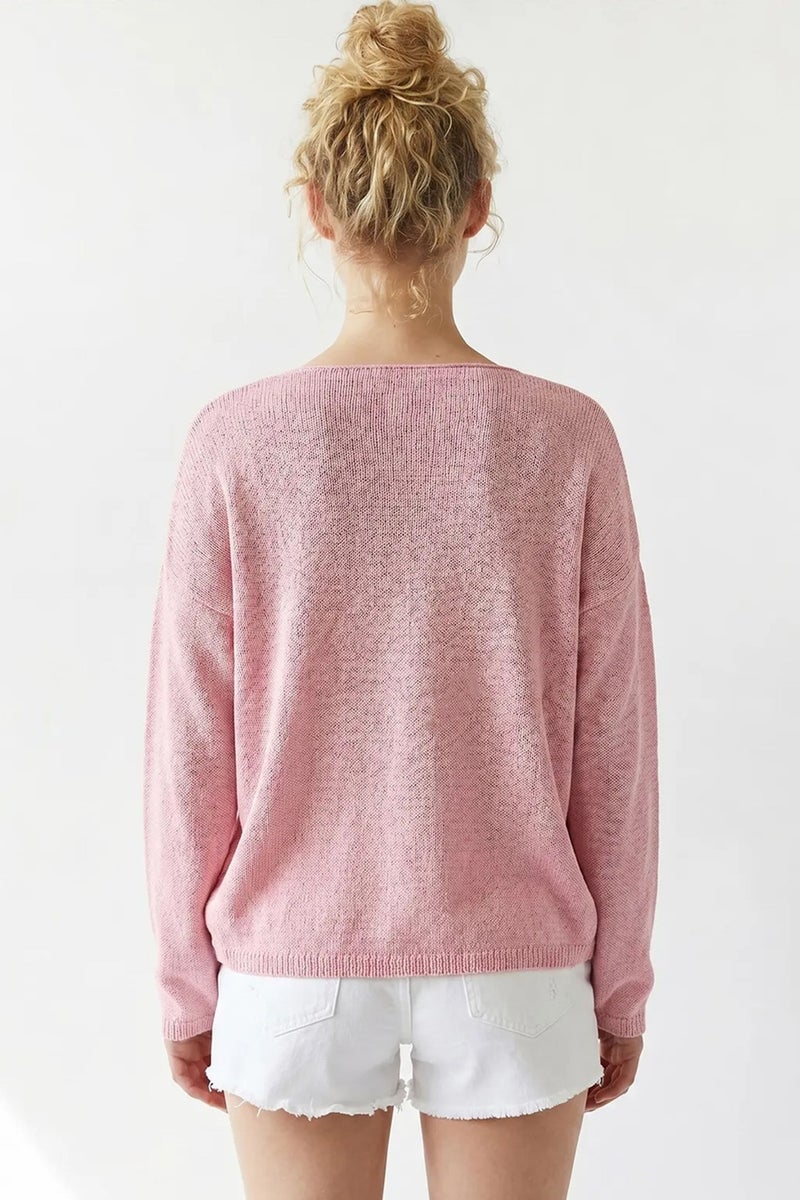 MIXRAY Oversized Boat Neck Knit Sweater - Image 4