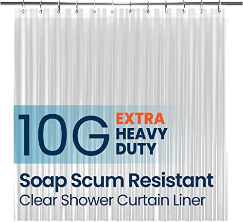 LiBa Bathroom Shower Curtain - Waterproof Plastic Shower Curtain Premium PEVA Non-Toxic with Rust Proof Grommets Clear 10G Heavy Duty Bathroom Accessories 72x84 - Image 1