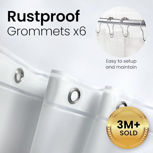 LiBa Bathroom Shower Curtain - Waterproof Plastic Shower Curtain Premium PEVA Non-Toxic with Rust Proof Grommets Clear 10G Heavy Duty Bathroom Accessories 72x84 - Image 4