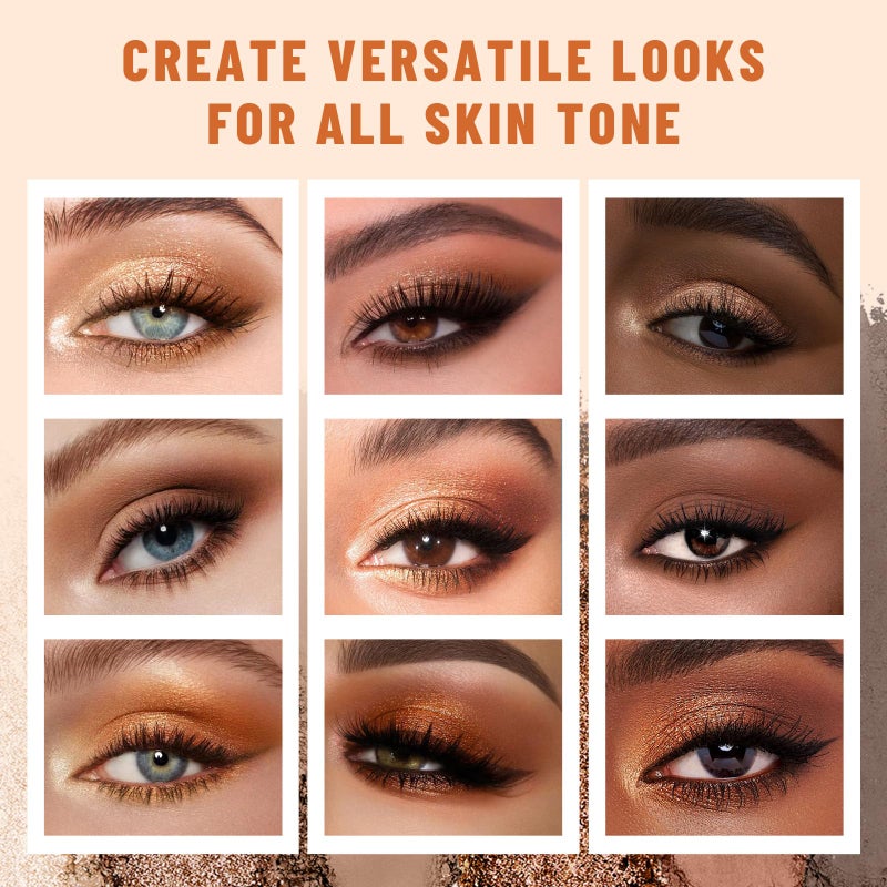 SUSIKEKI 6 Colors Mini Eyeshadow Makeup Palette Caramel & Bronzed Neutral Tone Eye Shadow Matte & Shimmer Nude Make Up Pallet with Mirror Blendable Highly Pigmented Travel Size Gift Kit 05 - Image 3