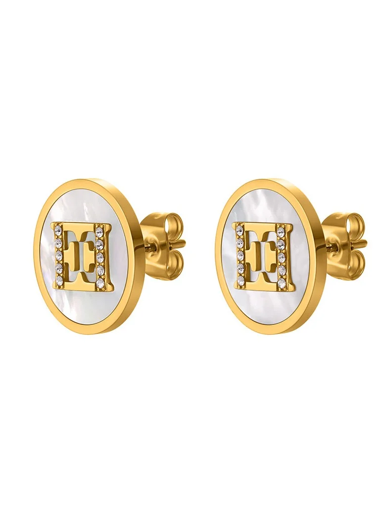 ESCADA Caroline Earrings for Women Mother-of-Pearl Charm, Iconic Logo
