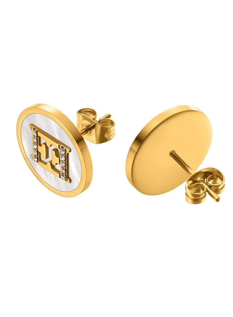 إسكادا أقراط كارولين للنساء بصدف الأم اللؤلؤ وشعار أيقوني