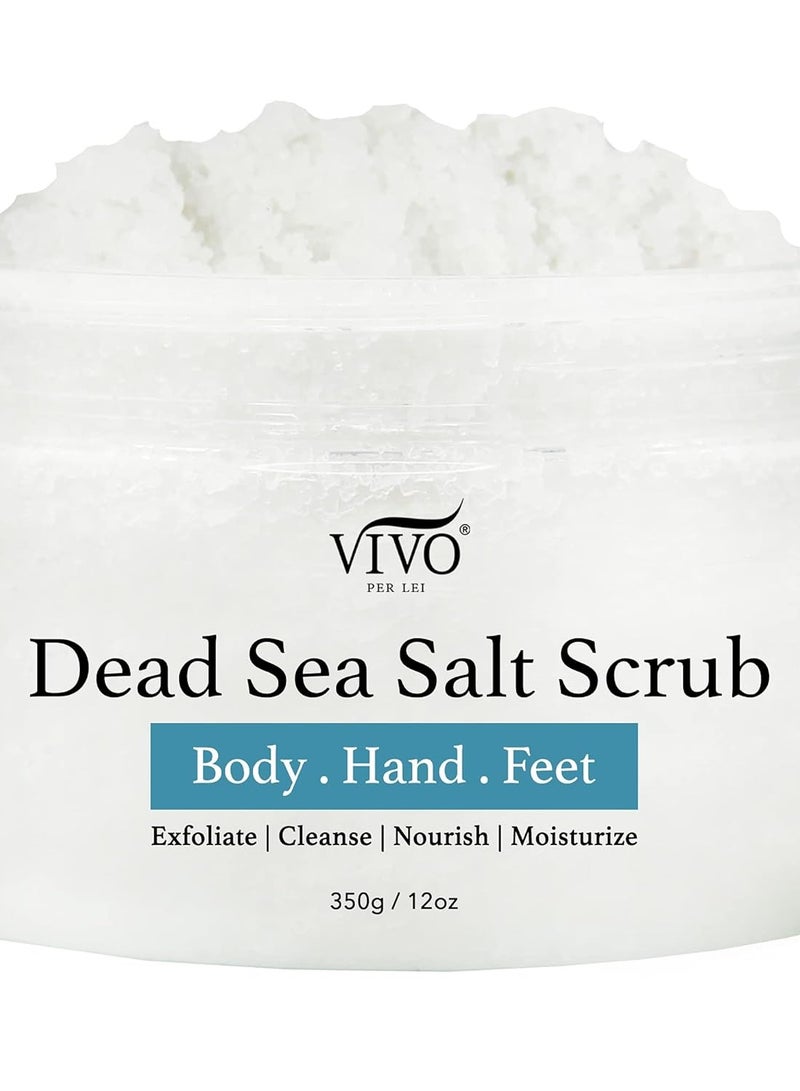 Vivo Per Lei Body Scrub - Exfoliating Body Scrub with Dead Sea Minerals - Dead Sea Salt Scrub for Hands & Legs - Body Exfoliant for a Supple Beach Body...