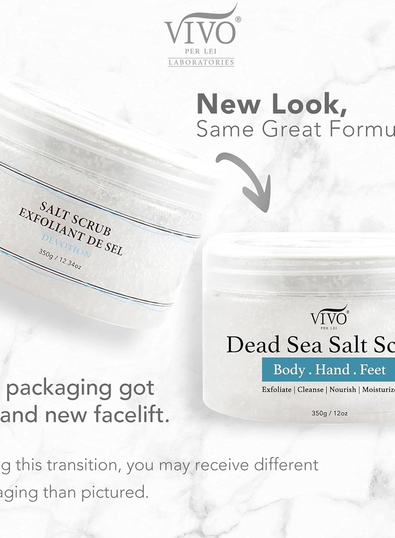 Vivo Per Lei Body Scrub - Exfoliating Body Scrub with Dead Sea Minerals - Dead Sea Salt Scrub for Hands & Legs - Body Exfoliant for a Supple Beach Body...