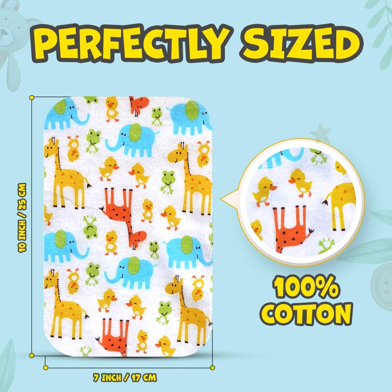 Omilion Baby Washcloth – 30 Pack of Flannel Newborn Washcloths – 100% Cotton - Fun, Colorful Designs – Reusable – Washable – 7x10 Inch Infant Washcloth Set - Image 3