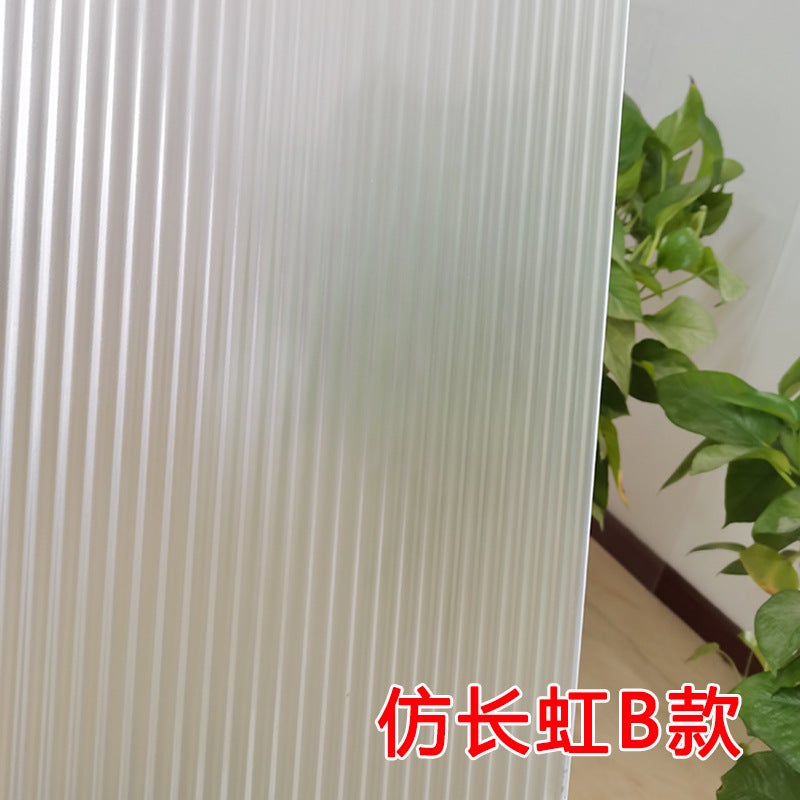 Changhong Electrostatic PVC Bathroom Window Stickers – Extra Large Light Gray Striped Film - Image 1