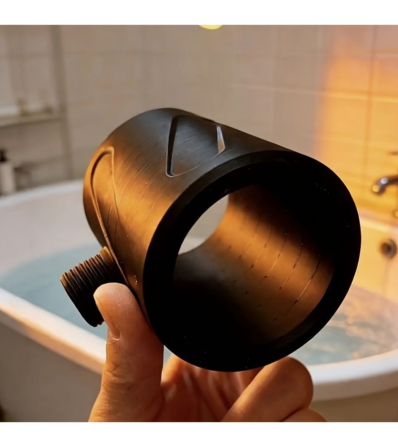 White Bathroom Shower Ring Water Spray Touch Flow Water Alone Showering - Image 4