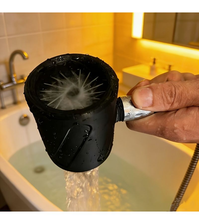 White Bathroom Shower Ring Water Spray Touch Flow Water Alone Showering - Image 3
