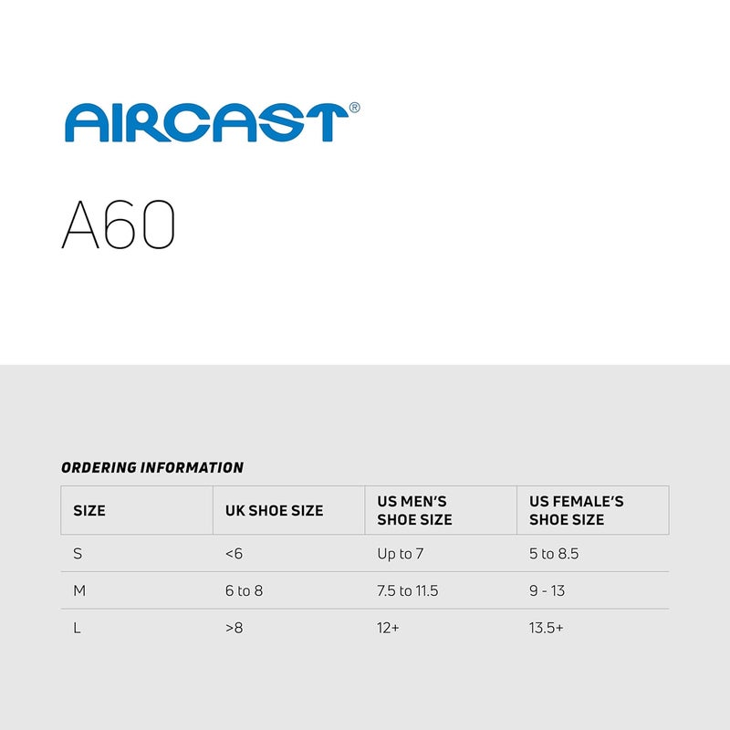 AIRCAST A60 Ankle Support Brace Ankle Sprain Chronic Instability Stabilising Sports Support for Protection and Prevention Size Small Left Black - Image 5