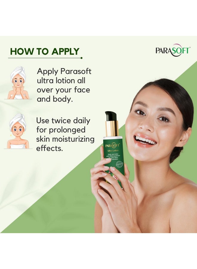 Parasoft Ultra Daily Moisturizing Body & Face Lotion With Hibiscus Extract, Shea Butter, Almond Oil, Glycerine & Vitamin E For 72 Hrs Hydration, Dry & Sensitive Skin - 100 Ml - Image 5