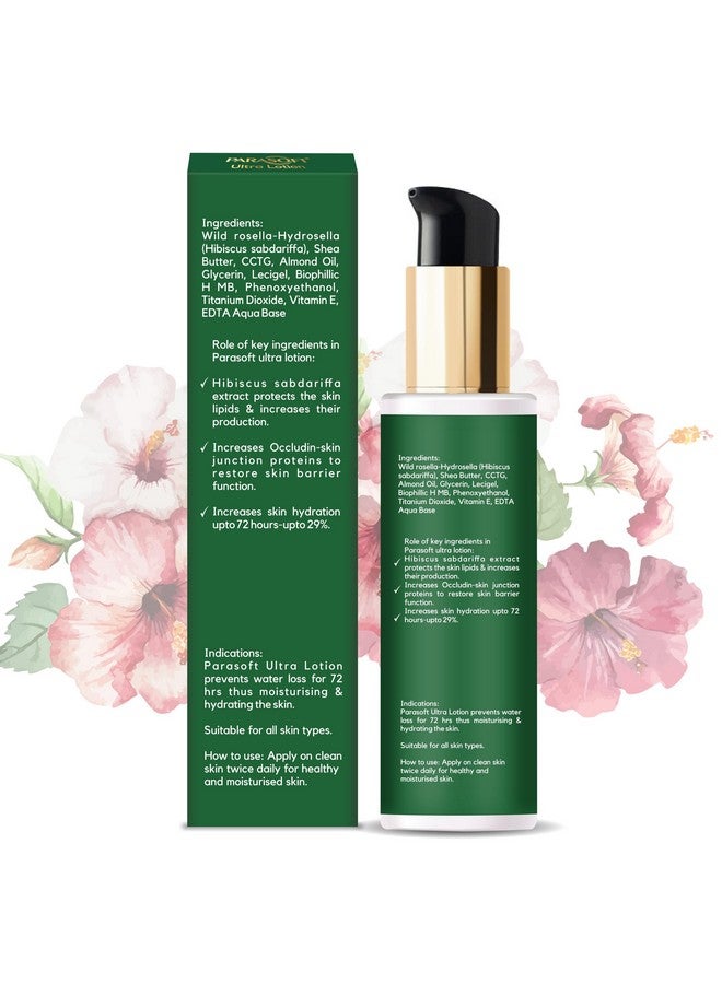 Parasoft Ultra Daily Moisturizing Body & Face Lotion With Hibiscus Extract, Shea Butter, Almond Oil, Glycerine & Vitamin E For 72 Hrs Hydration, Dry & Sensitive Skin - 100 Ml - Image 2