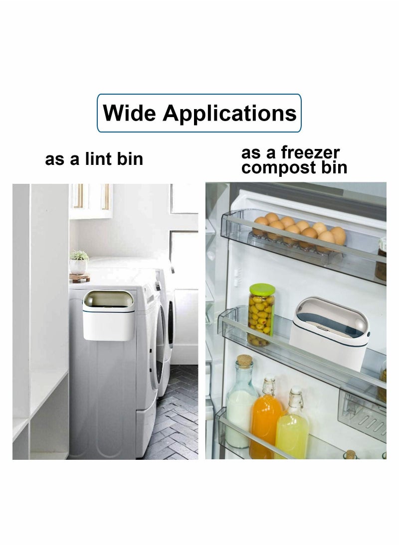 Y&D - Mini Countertop Trash Can with Lid Plastic Swing Tiny Desktop Waste Garbage Bin for Bathroom Office Kitchen Desk Coffee Table Vanity Top - Image 1