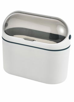 Mini Countertop Trash Can with Lid Plastic Swing Tiny Desktop Waste Garbage Bin for Bathroom Office Kitchen Desk Coffee Table Vanity Top