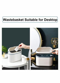 Y&D Mini Countertop Trash Can with Lid Plastic Swing Tiny Desktop Waste Garbage Bin for Bathroom Office Kitchen Desk Coffee Table Vanity Top  - Image 3