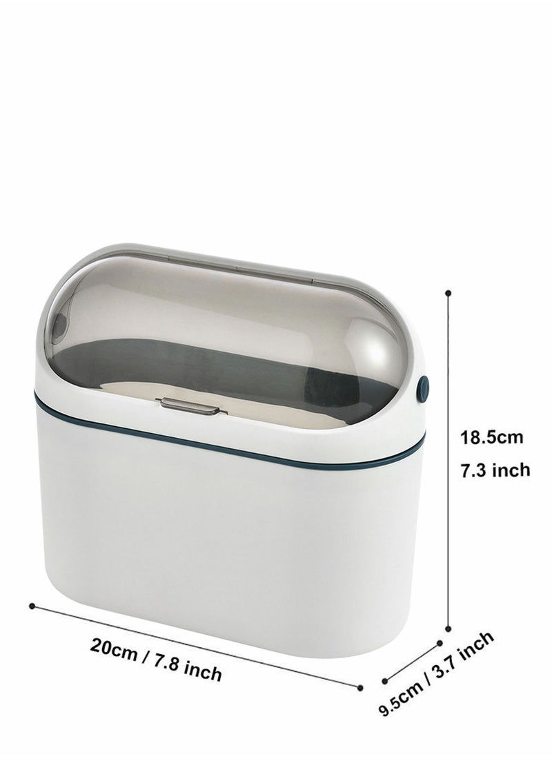 Y&D - Mini Countertop Trash Can with Lid Plastic Swing Tiny Desktop Waste Garbage Bin for Bathroom Office Kitchen Desk Coffee Table Vanity Top - Image 1
