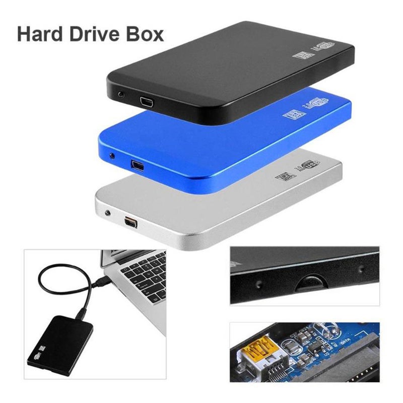 2.5in USB3.0 SATA SSD HDD Hard Drive Box 5Gbps 3TB USB3.0 SATA Portable Hard Drive Box (Silver) - Image 4