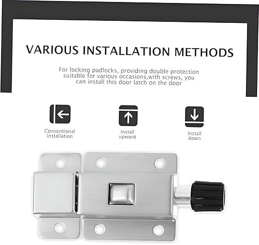 HOMETIC HOMETIC Stainless Steel RingPull Spring Loaded Auto Sliding Latch Door Stoper AntiCollision Door Locks for Safety Door Barrel Bolt 1 pc Silver  - Image 4