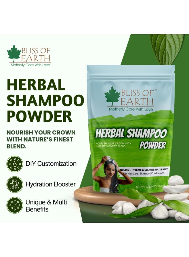 بليس اوف ايرث مسحوق شامبو طبيعي للشعر مع أملا ريثا شيكاكاي بهرينجراج وجاتامانسي منظف أيورفيدي خالٍ من الكبريتات لنمو الشعر والتحكم في القشرة 100 جرام - Image 5
