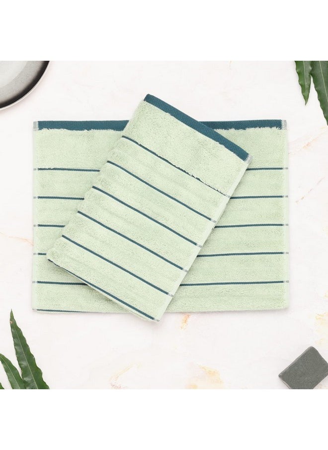 SPACES Spaces 100% Cotton Hand Towel Ribbed Texture High Absorbency High Loft (Solid 40CMX60CM)-Sea Green/Teal  - Image 1