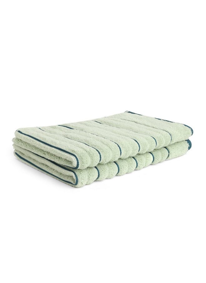 SPACES Spaces 100% Cotton Hand Towel Ribbed Texture High Absorbency High Loft (Solid 40CMX60CM)-Sea Green/Teal  - Image 3