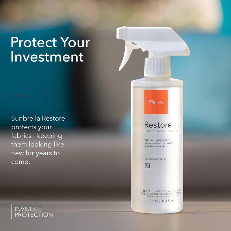 Sunbrella Restore Fabric Protector | Water-Repellent Spray for Outdoor Fabrics | Easy Use, Non-PFAS | Protect & Restore Upholstery | 16 fl oz - Image 4