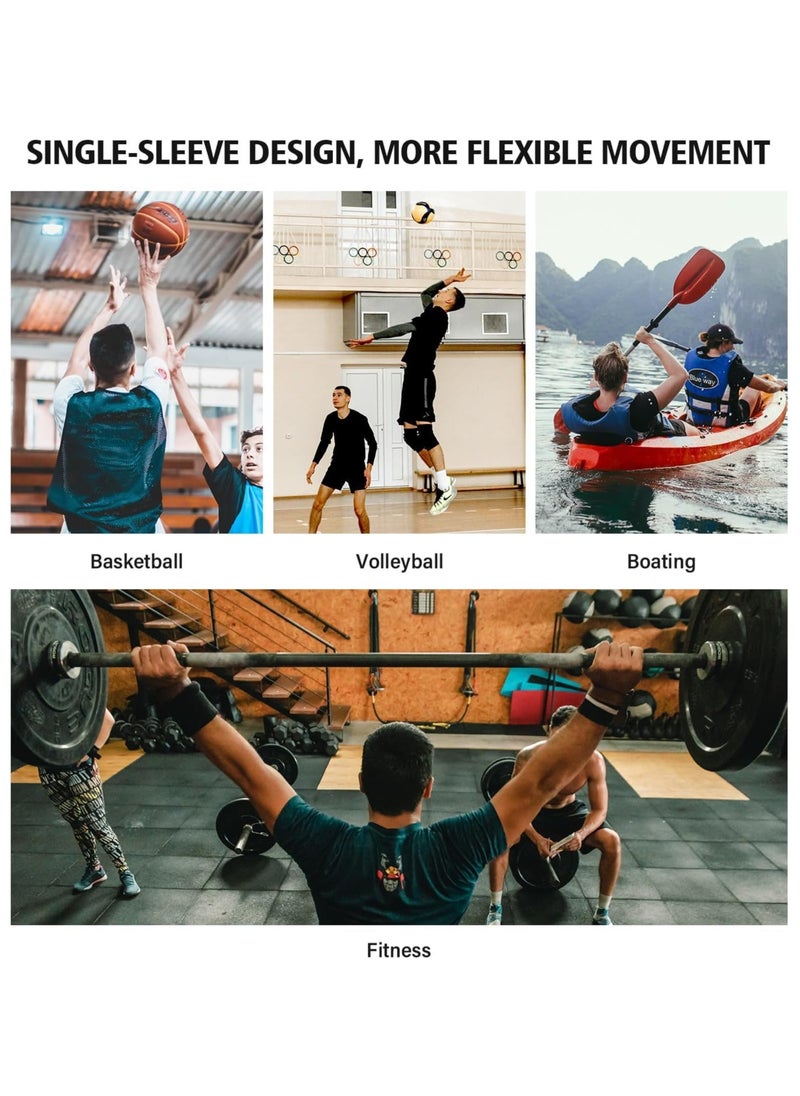 KASTWAVE - 2 Pcs Compression Shirts for Men Long Sleeve, Quick Dry Mens Single Sleeve Compression Shirts, 1/2 Single Arm Athletic Base Layer Undershirt Gear - Image 1