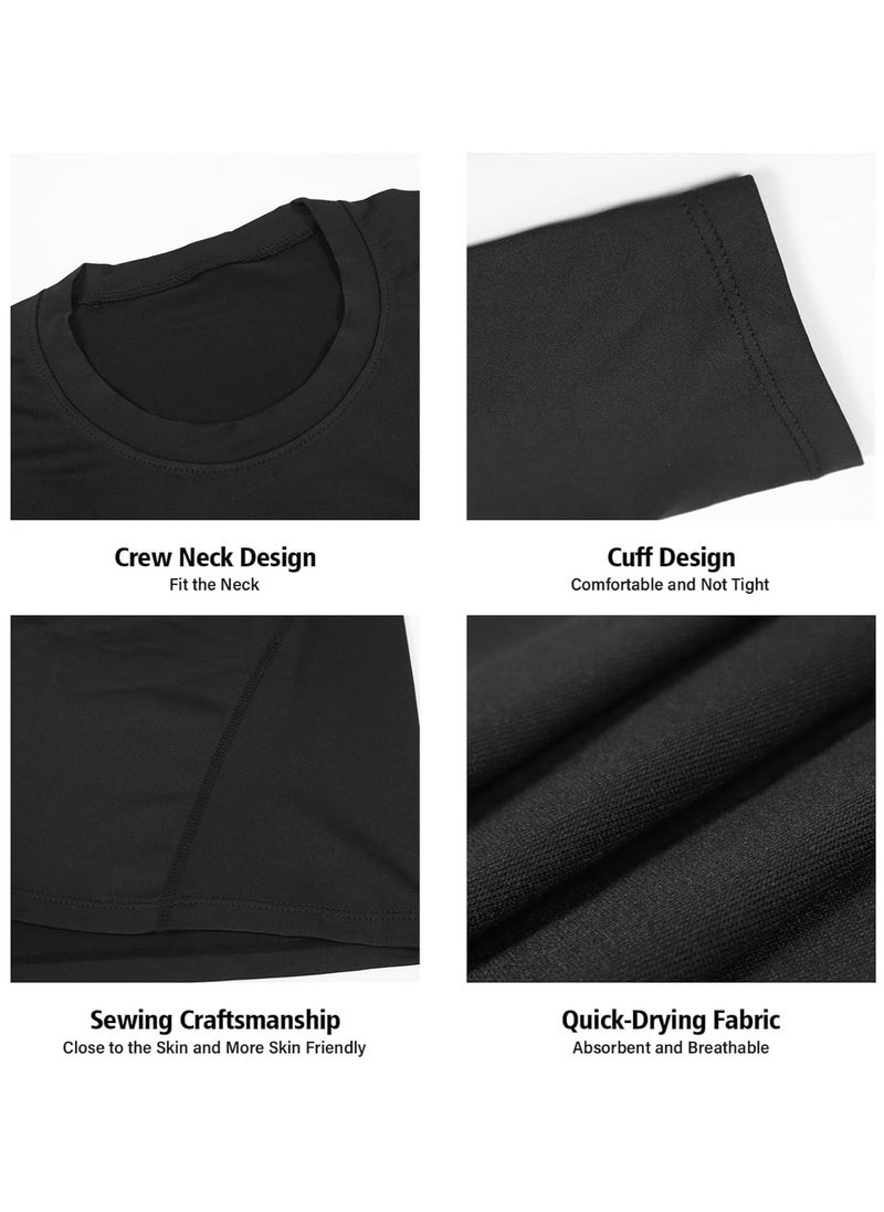 KASTWAVE - 2 Pcs Compression Shirts for Men Long Sleeve, Quick Dry Mens Single Sleeve Compression Shirts, 1/2 Single Arm Athletic Base Layer Undershirt Gear - Image 1