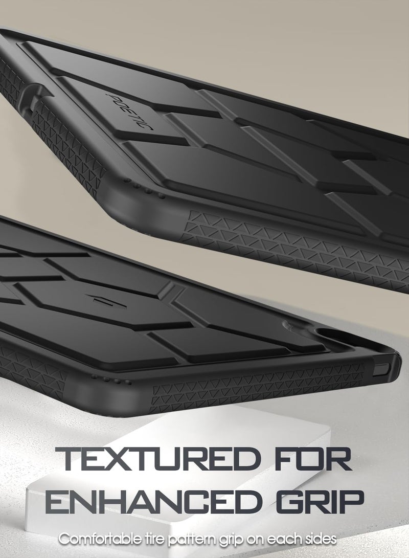 Poetic TurtleSkin Series Designed for iPad Air 13 (2025/2024) Case, Heavy Duty Shockproof Kids Friendly Silicone Protection Cover, Black - Image 5