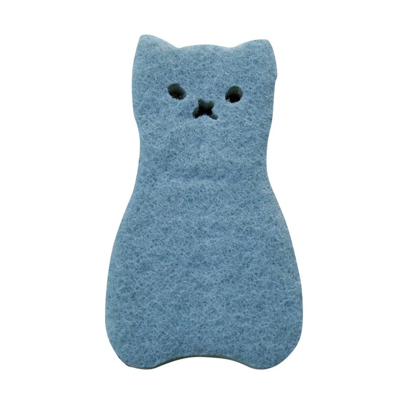 Cat Shaped Kitchen Sponge 8Pcs Thick 3 Layer Multi Color Dishwashing Scrubber - Image 2