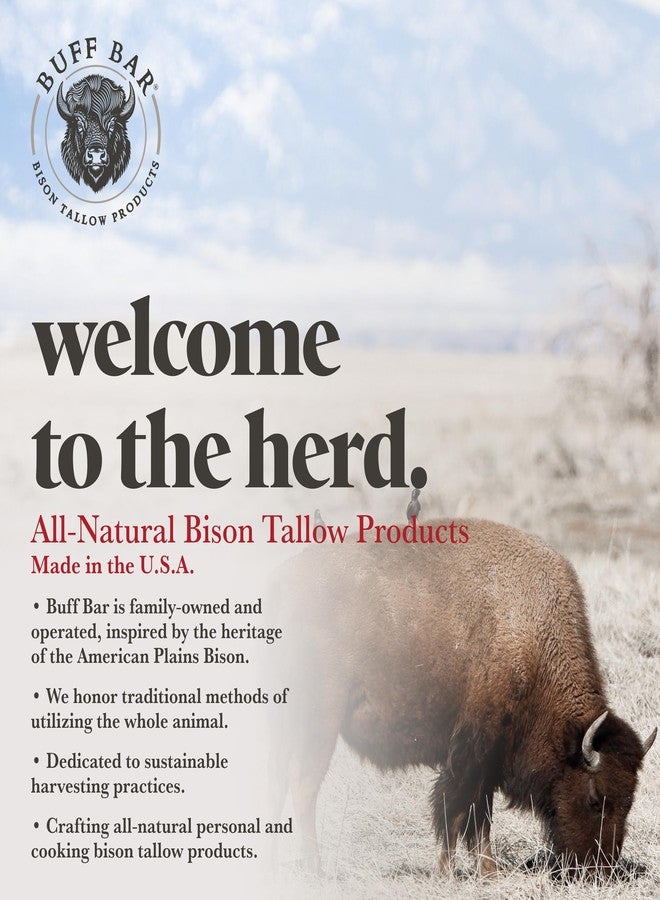 Big Crazy Buffalo BUFF BAR Pure Bison Tallow Beard Balm - Jojoba Oil, Shea Butter, Beeswax, Clove Essential Oil, Leave in Conditioner, Condition, Strengthen, Nourish, Moisturize, Soften, and All Natural - Image 3