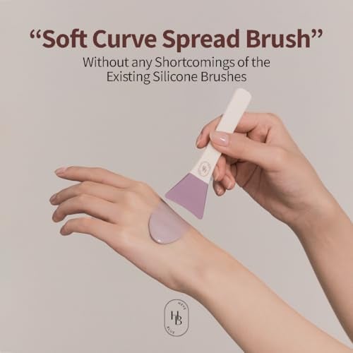 HEVEBLUE Soft Curve Spread Brush - Face Mask Applicator, Skincare Enhancer, Easy to Clean, Korean Skincare, Face Mask Brush, Mask Applicator Tool, Silicon Brush, JellyBrush, Mother's Day Gift - Image 3