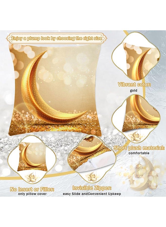 6 Pcs Ramadan Pillow Case, Ramadan Pillow Covers, Ramadan Decorations for Home, Cushion Cover Moon Lantern Patterns for Sofa Bed Couch(45cm * 45cm) - Image 2