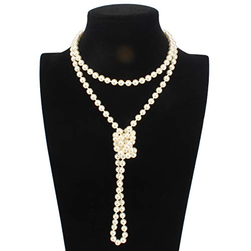 KOSMOS-LI Flapper Pearls 1920s Faux Pearls Pendants Long Fake Pearls Necklace 58"(1piece) for Women Jewelry - Image 3