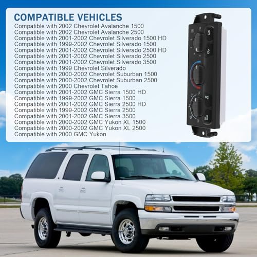 DICMIC Front A/C Heater Climate Control Module Compatible with 1999-2002 Chevrolet Silverado 1500 2500 GMC Sierra 1500 2500 2001-2002 Chevrolet Silverado 1500 HD 2500 HD Replace# 599-218, 15054697 - Image 2