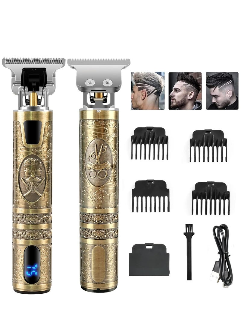 Upgraded Hair Trimmer Beard Clippers for Men Professional USB Electric Hair Clippers for Hair Cutting Trimmers Cordless Outliner Zero Gaped LED Display (Hair Clippers for Men, GOLD 07) - Image 1
