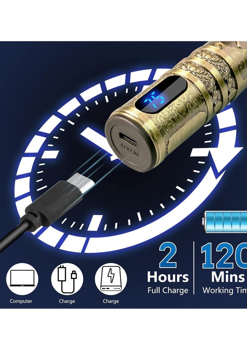 Upgraded Hair Trimmer Beard Clippers for Men Professional USB Electric Hair Clippers for Hair Cutting Trimmers Cordless Outliner Zero Gaped LED Display (Hair Clippers for Men, GOLD 07) - Image 3