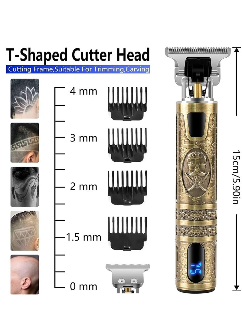 Upgraded Hair Trimmer Beard Clippers for Men Professional USB Electric Hair Clippers for Hair Cutting Trimmers Cordless Outliner Zero Gaped LED Display (Hair Clippers for Men, GOLD 07) - Image 4