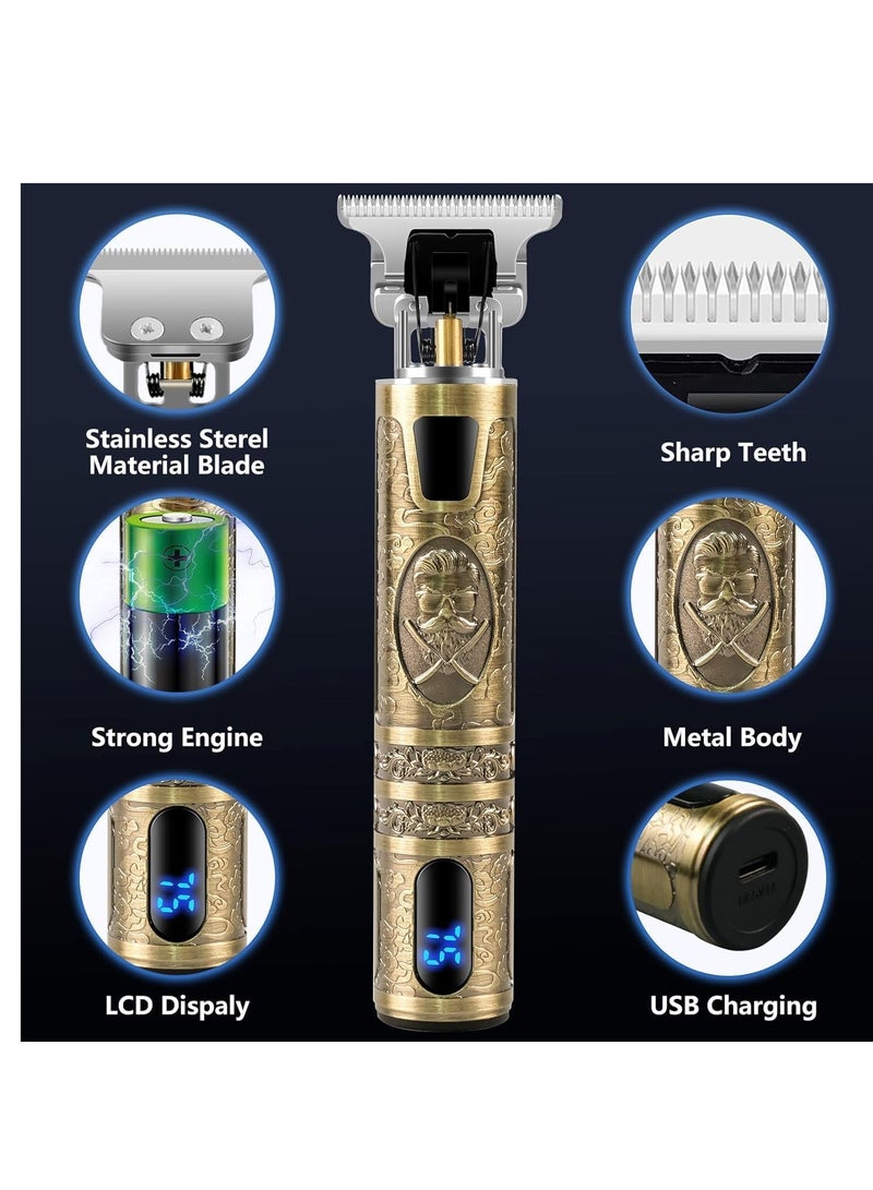Upgraded Hair Trimmer Beard Clippers for Men Professional USB Electric Hair Clippers for Hair Cutting Trimmers Cordless Outliner Zero Gaped LED Display (Hair Clippers for Men, GOLD 07) - Image 2