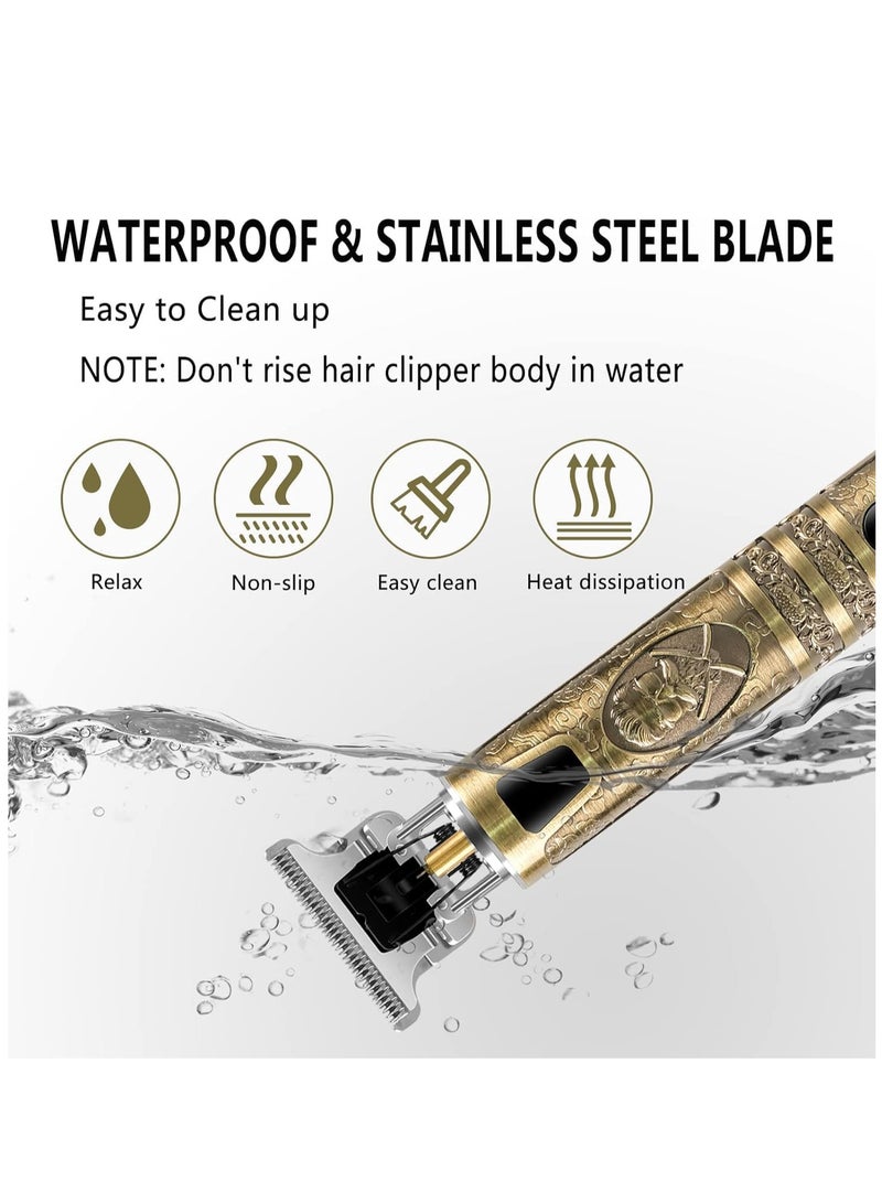 Upgraded Hair Trimmer Beard Clippers for Men Professional USB Electric Hair Clippers for Hair Cutting Trimmers Cordless Outliner Zero Gaped LED Display (Hair Clippers for Men, GOLD 07) - Image 5
