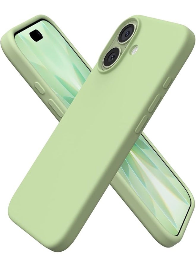 Compatible with iPhone 17 Case 6.3, Slim Liquid Silicone 3 Layers Full Covered Soft Gel Rubber Phone Case Protective Cover 6.3 Inch, Matcha - Image 1