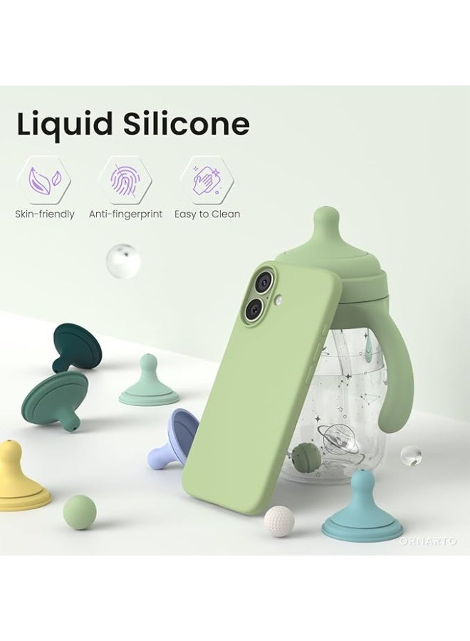 Compatible with iPhone 17 Case 6.3, Slim Liquid Silicone 3 Layers Full Covered Soft Gel Rubber Phone Case Protective Cover 6.3 Inch, Matcha - Image 4