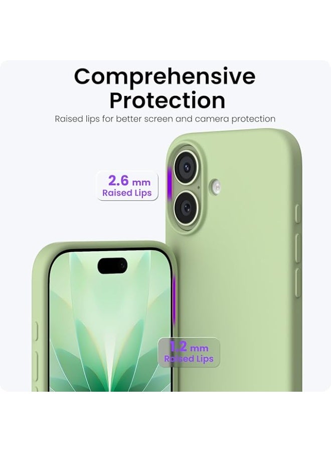 Compatible with iPhone 17 Case 6.3, Slim Liquid Silicone 3 Layers Full Covered Soft Gel Rubber Phone Case Protective Cover 6.3 Inch, Matcha - Image 3