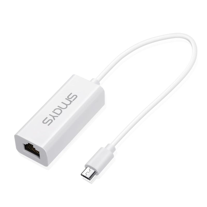 Smays Micro USB to Ethernet Adapter for Android Tablets, Nexus 4/5/7/10, Galaxy Nexus, Dell Venue - Wired LAN - Image 1