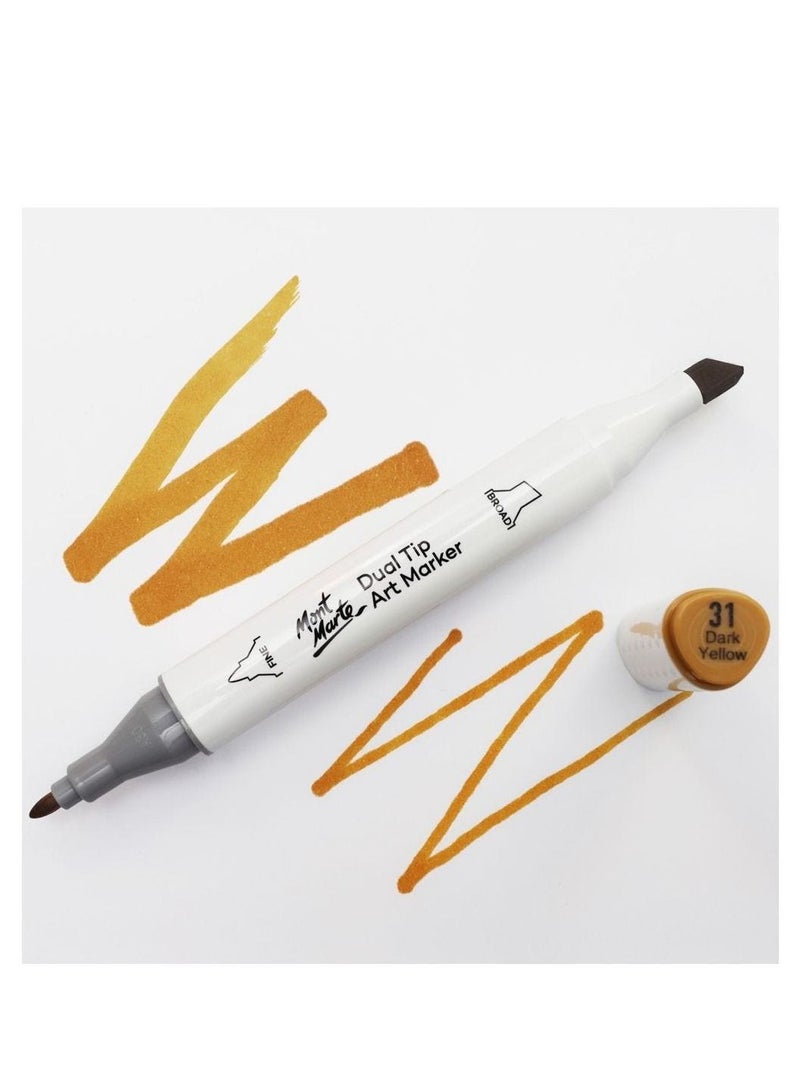 Mont Marte Dual Tip  Premium Art Marker Dark Yellow - Image 2